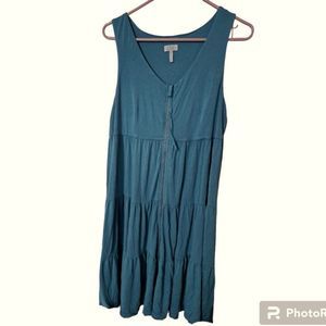Lori Goldstein Zip Front Tiered Tank Dress